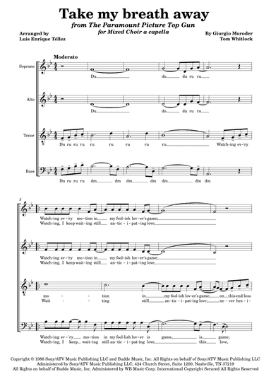 Take My Breath Away (love Theme) (arr. Luis Enrique Téllez)