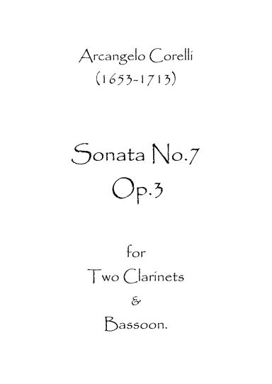 Sonata No.7 Op.3 (arr. Spence Bundy)