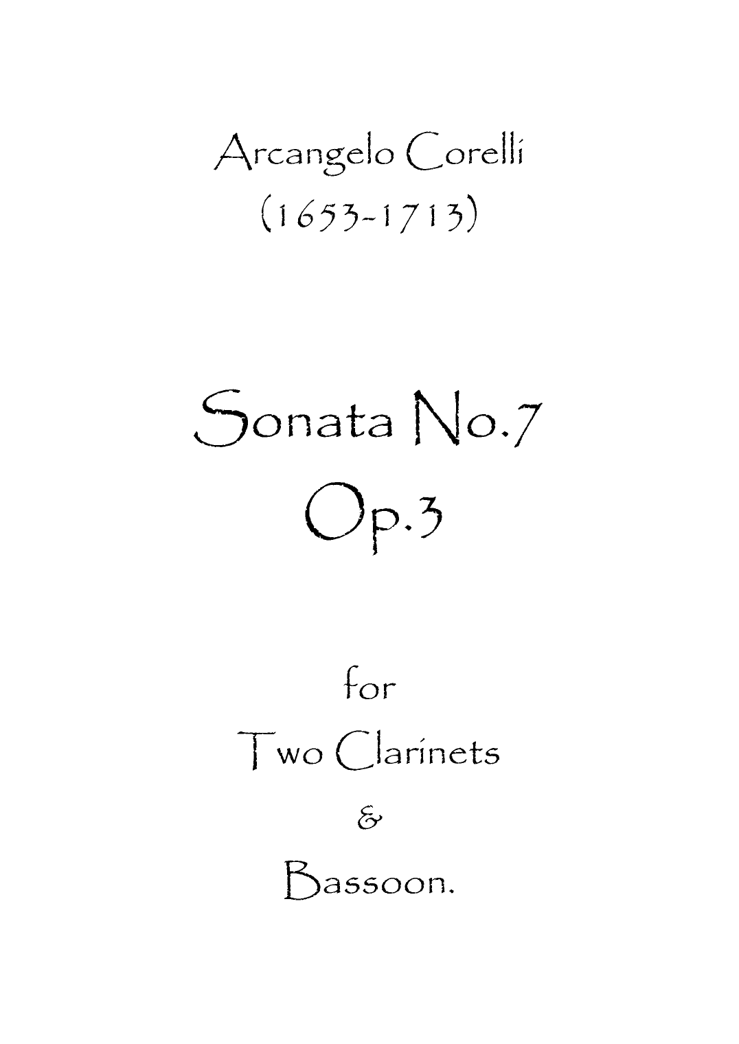 Sonata No.7 Op.3 (arr. Spence Bundy)