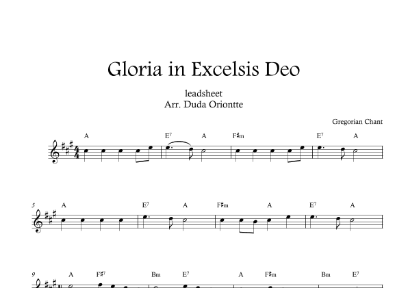 Gloria in excelsis Deo (A major - no lyrics) (arr. Duda Oriontte)