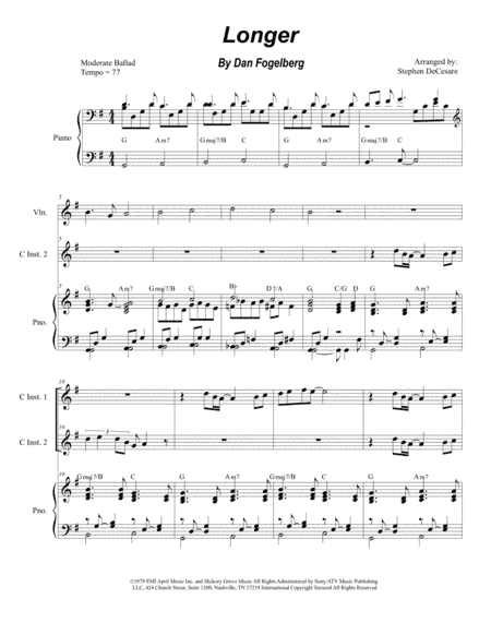Longer (arr. Stephen DeCesare)