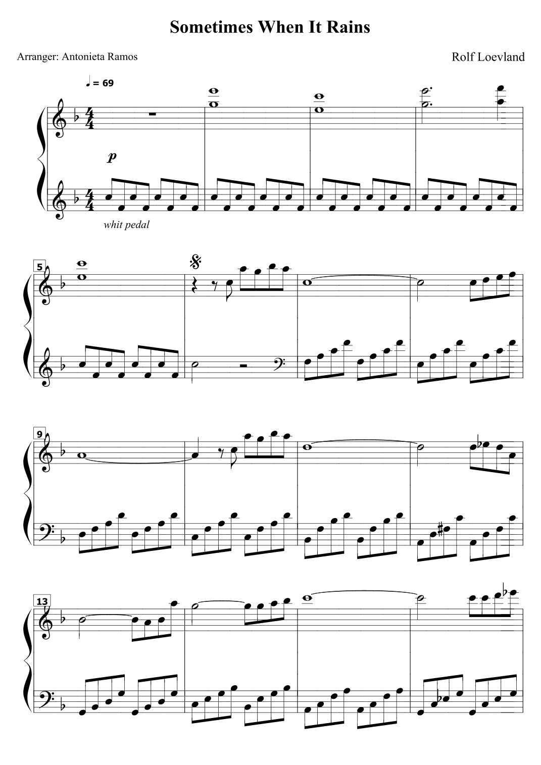 Sometimes When It Rains (arr. Antonieta Ramos Valverde)