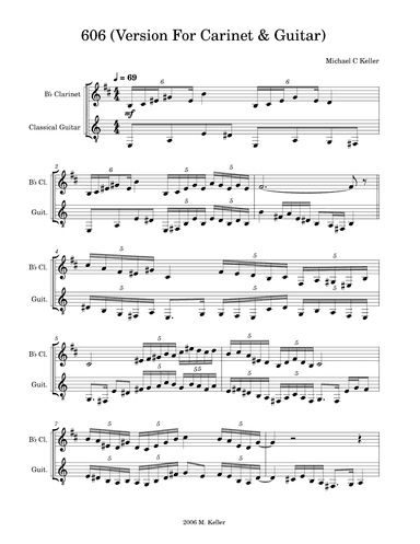 606 (Version For Clarinet & Guitar)