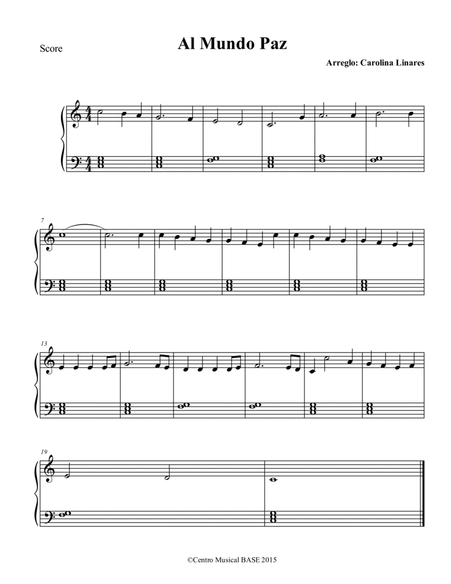 Al Mundo Paz (Joy to the World) (arr. Centro Musical Base)