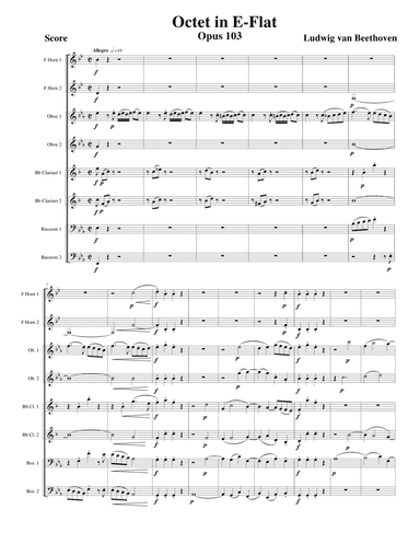 Octet in E-Flat - Opus 103 (arr. Gary Bricault)
