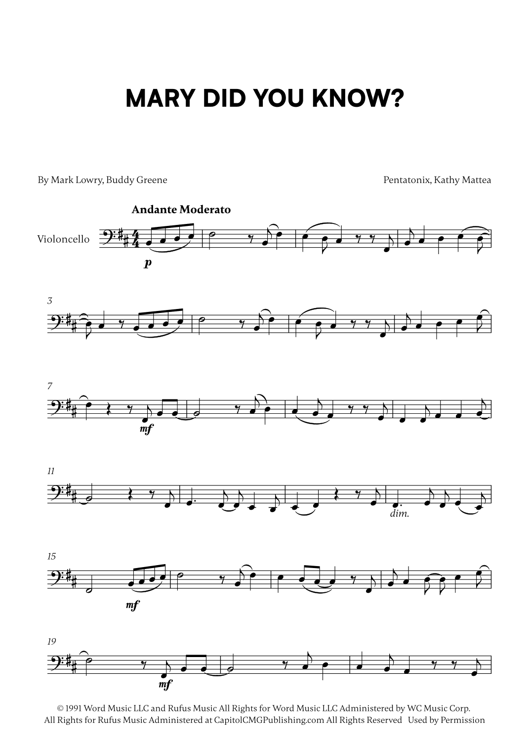 Mary, Did You Know? (arr. Cadenza Editions)
