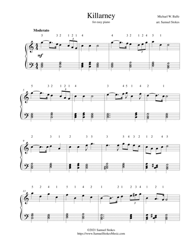 Killarney - for easy piano (arr. Samuel Stokes)