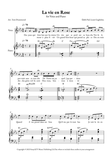 La Vie En Rose (arr. Tom Drummond)