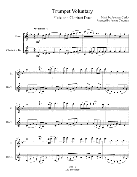 Trumpet Voluntary for Flute and Clarinet (arr. Jeremy Corcoran)