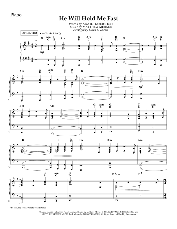 He Will Hold Me Fast (arr. Arranged by Eliseu F. Guedes)
