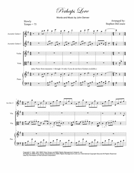 Perhaps Love (arr. Stephen DeCesare)