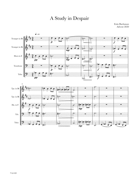 A Study in Despair for Brass Quintet