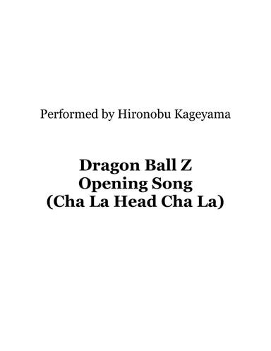 Cha La Head Cha La (arr. Ronn M)