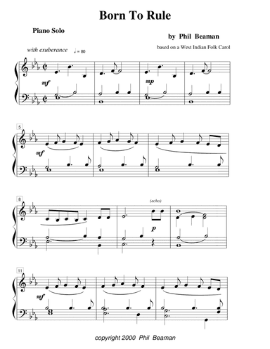 Born to Rule - piano solo (arr. Phil Beaman)