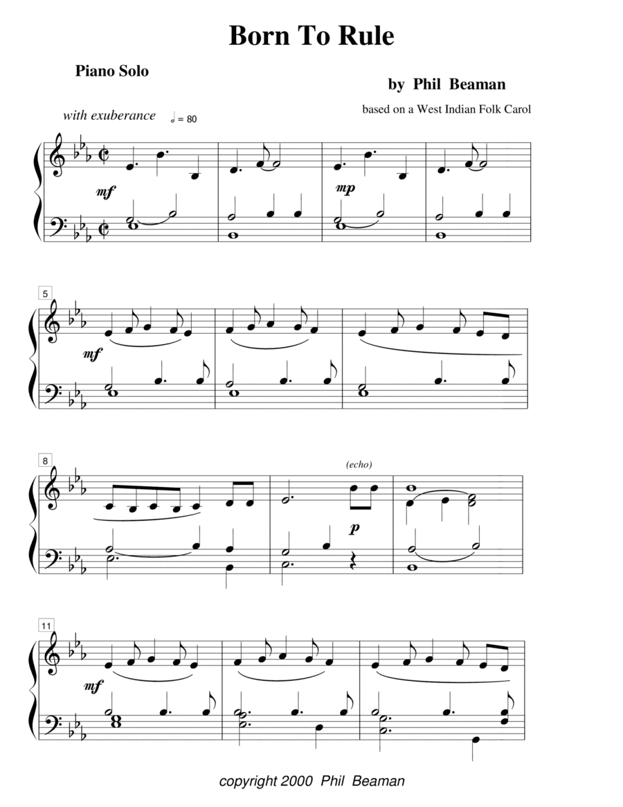 Born to Rule - piano solo (arr. Phil Beaman)