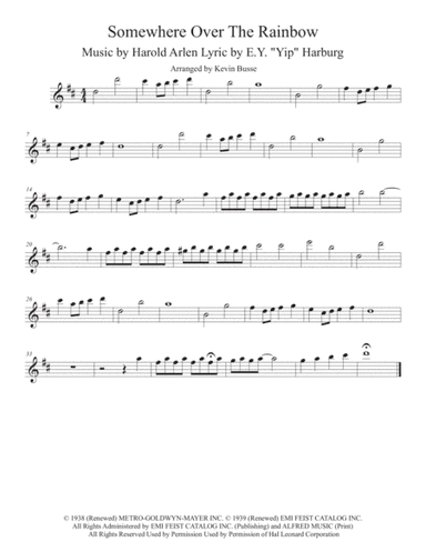 Over The Rainbow (from The Wizard Of Oz) (arr. Kevin Busse)