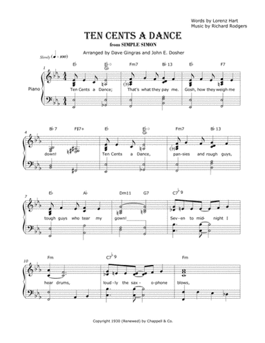 Ten Cents A Dance (arr. Dave Gingras, John E. Dosher)