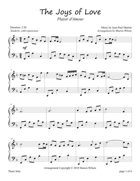 The Joys of Love ~ Plaisir d'Amour (arr. Sharon Wilson)