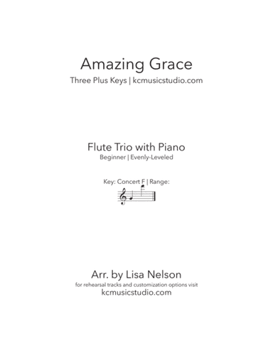 Amazing Grace - Flute Trio with Piano Accompaniment (arr. Lisa Nelson)