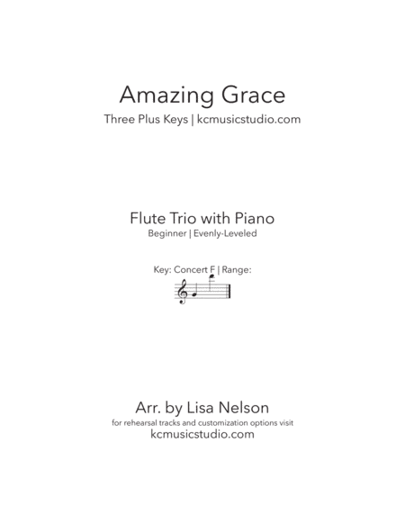 Amazing Grace - Flute Trio with Piano Accompaniment (arr. Lisa Nelson)