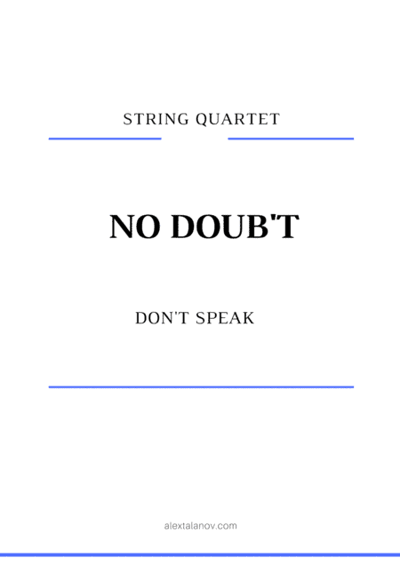 Don't Speak (arr. Alex Talanov)