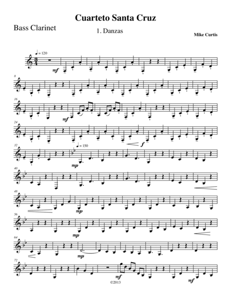 Cuarteto Santa Cruz, First Movement (Danzas) for Clarinet Quartet