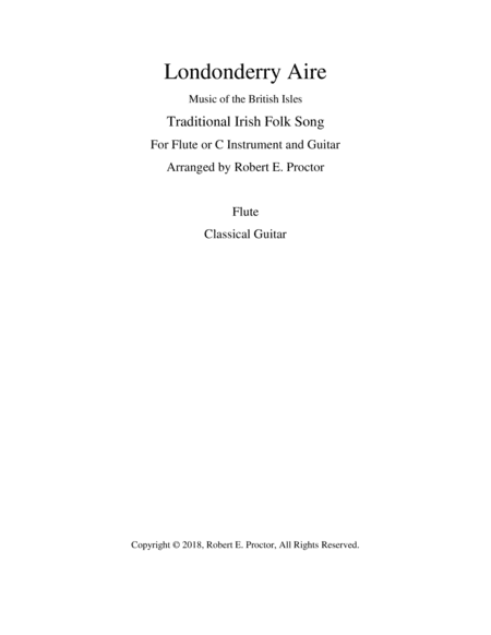 Londonderry Aire for Flute or C Instrument and Guitar (arr. Robert E. Proctor)