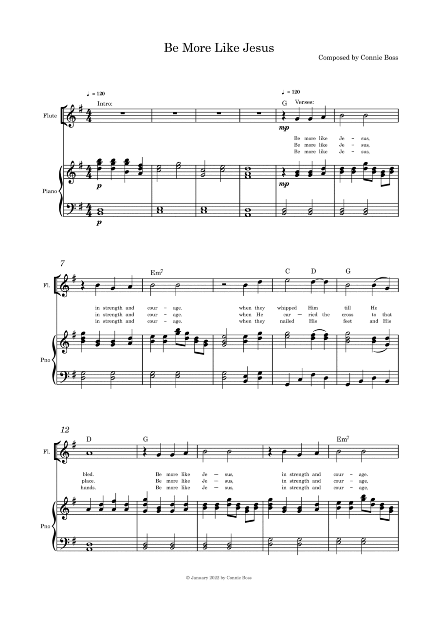 Be More Like Jesus - (Lent/Good Friday) flute solo and piano