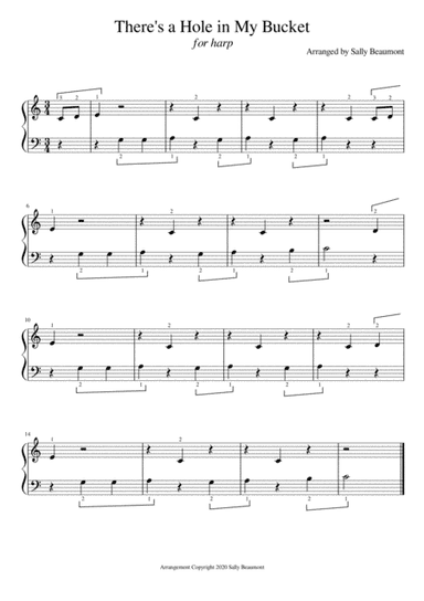 There's a Hole in My Bucket - Beginner Childrens Song for Harp (arr. Sally Beaumont)