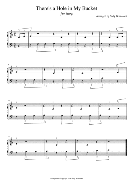 There's a Hole in My Bucket - Beginner Childrens Song for Harp (arr. Sally Beaumont)