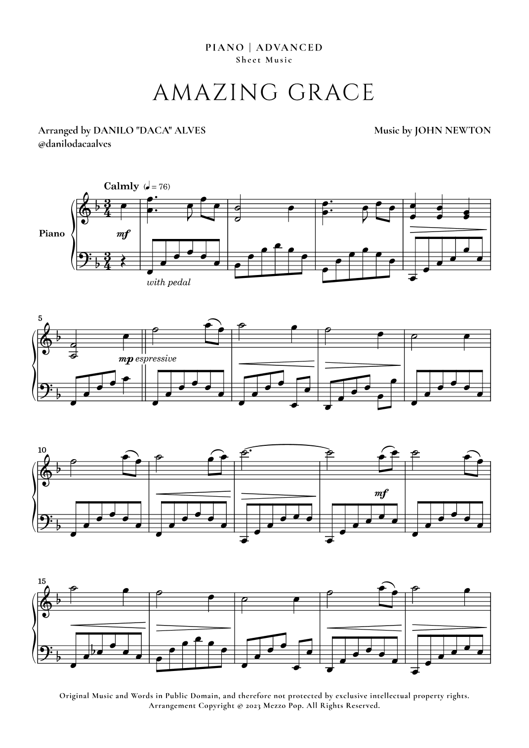 Amazing Grace (arr. Danilo "Daca" Alves)