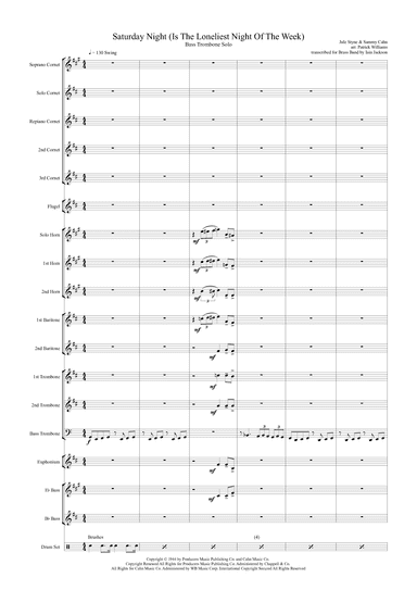 Saturday Night (is The Loneliest Night Of The Week) (arr. Patrick Williams)