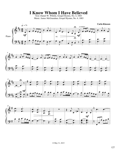 I Know Whom I Have Believed (arr. Carla Klassen)