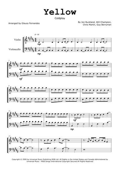 Yellow (arr. Glauco Fernandes)
