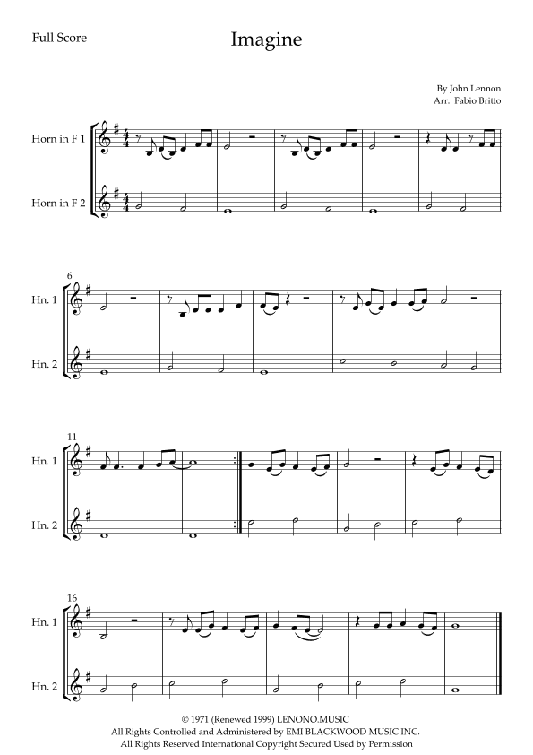 Imagine (arr. Fabio Britto)