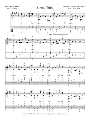 Silent Night ( Arranged for Solo Classical Guitar ) (arr. Dennis McCorkle)