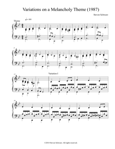 Variations on a Melancholy Theme (1987)