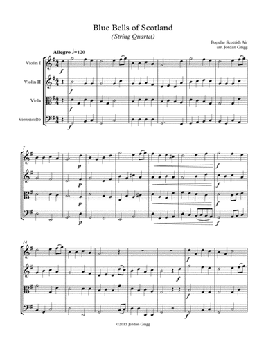 Blue Bells of Scotland (String Quartet) (arr. Jordan Grigg)