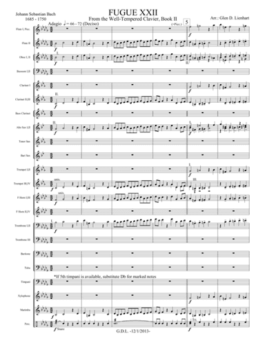 Fugue no. 22, From The Well-Tempered Clavier, Book II (arr. Glen D. Lienhart)