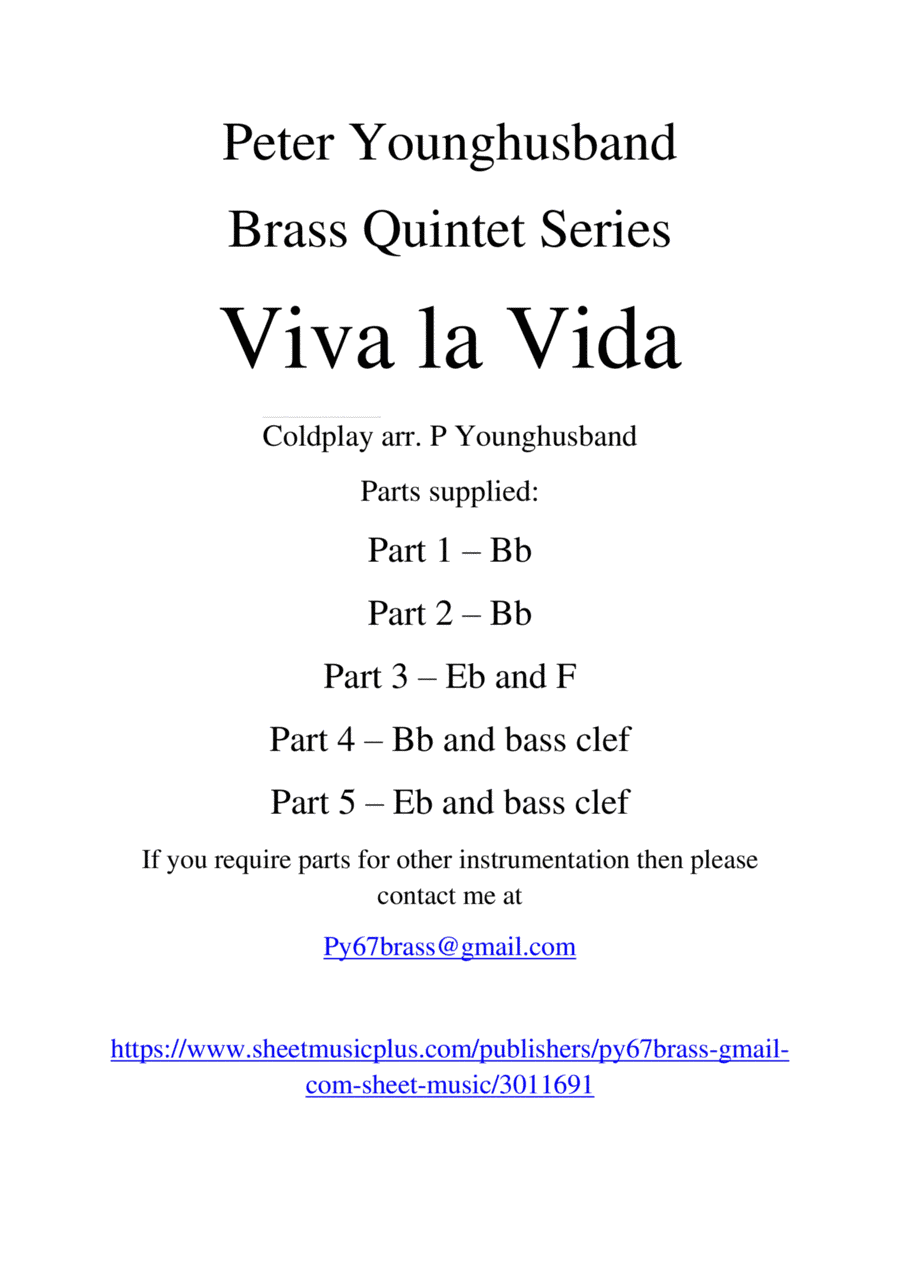 Viva La Vida (arr. Peter Younghusband)