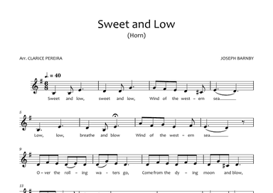 Sweet and Low - HORN (arr. Clarice Pereira)