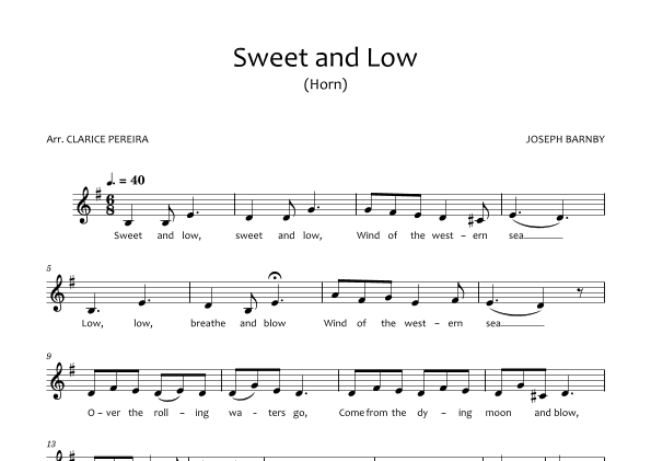 Sweet and Low - HORN (arr. Clarice Pereira)