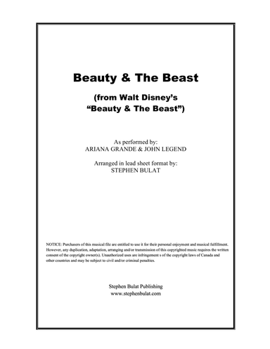 Beauty And The Beast (arr. Stephen Bulat)