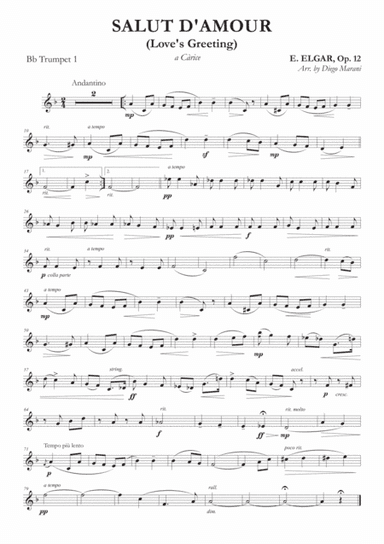 Salut d'Amour (Love's Greeting) for Brass Quartet (arr. Diego Marani)