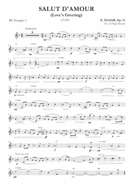 Salut d'Amour (Love's Greeting) for Brass Quartet (arr. Diego Marani)
