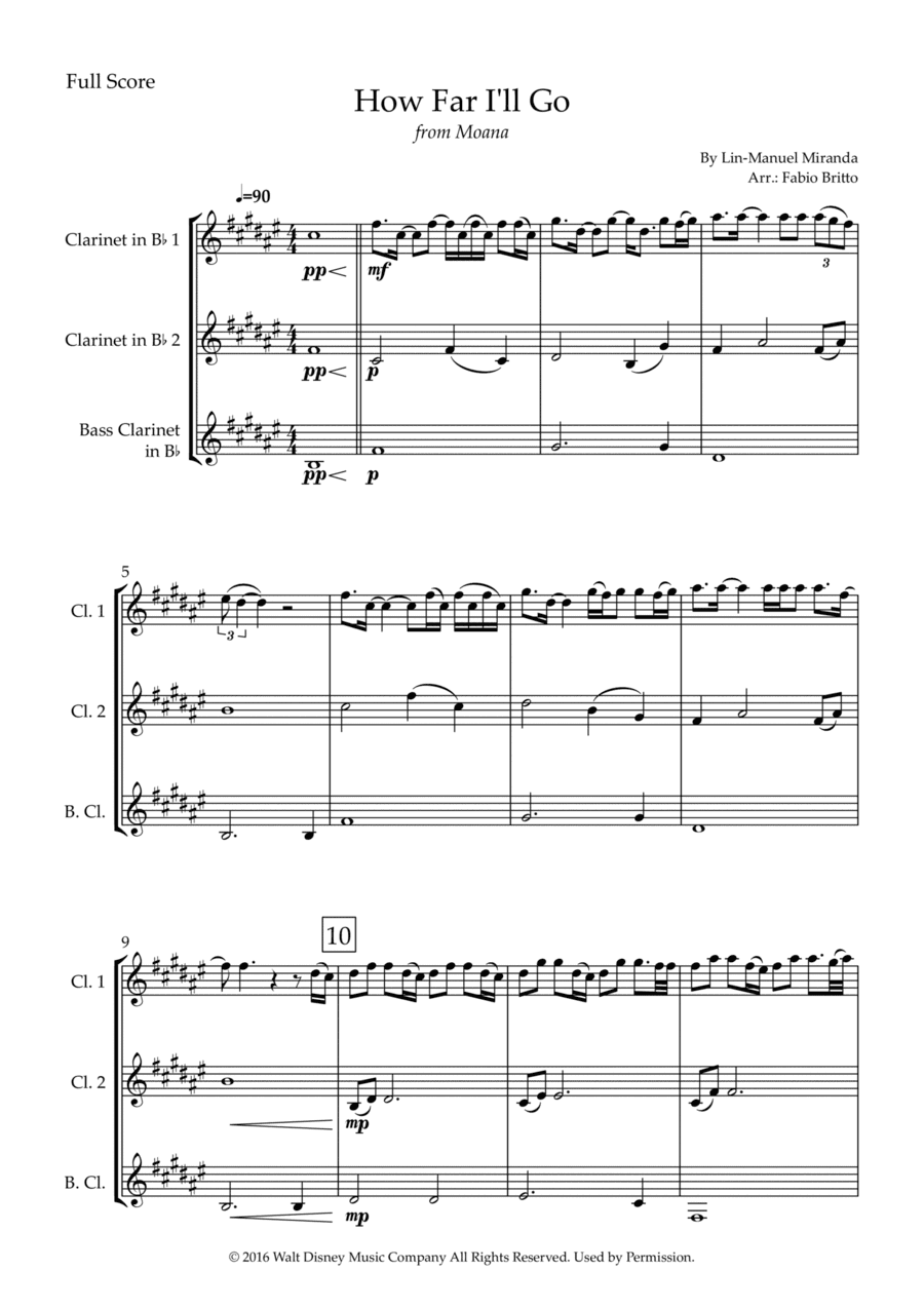How Far I'll Go (arr. Fabio Britto)