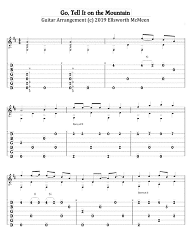 Go, Tell It on the Mountain (For Guitar Tuned Open G - DGDGBD) (arr. Ellsworth McMeen)