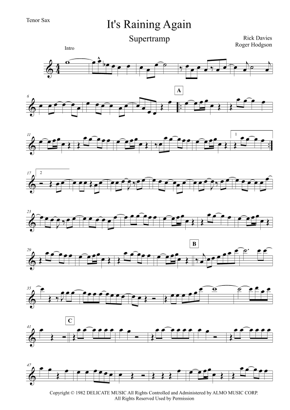 It's Raining Again (arr. Leo Silva)