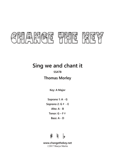 Sing we and chant it - A Major (arr. Change the Key)