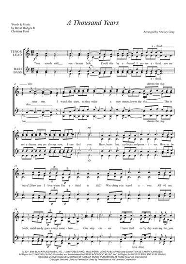 A Thousand Years (arr. Shelley Gray)